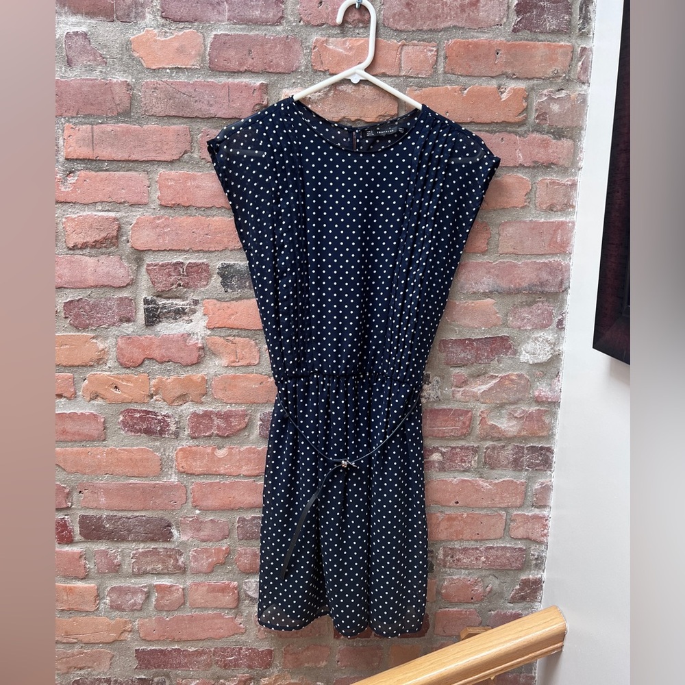 Zara Blue and White Dolman Sleeve Mini Sundress